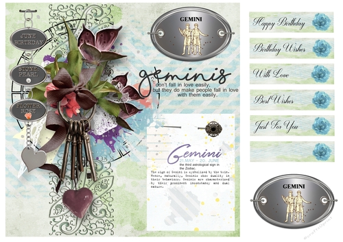 Zodiac Birthday Card - Gemini