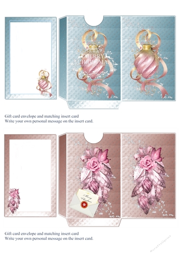 Christmas Gift Cards with envelope and matching insert card. -2