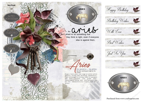 Zodiac Birthday Card - Aries