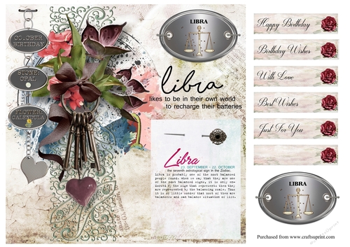 Zodiac Birthday Card - Libra