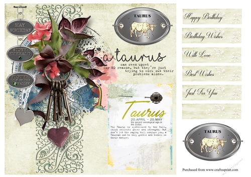 Zodiac Birthday Card - Taurus