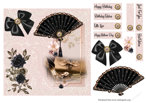 A Fan Affair card front with decoupage and sentiments