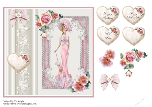 Elegance card front with decoupage and sentiments