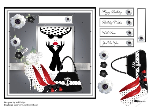 Fashion Style card front with decoupage and sentiments