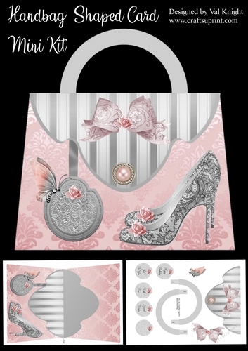 Handbag with shoes - Shaped Card Mini Kit
