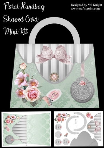 Handbag with roses Shaped Card Mini Kit