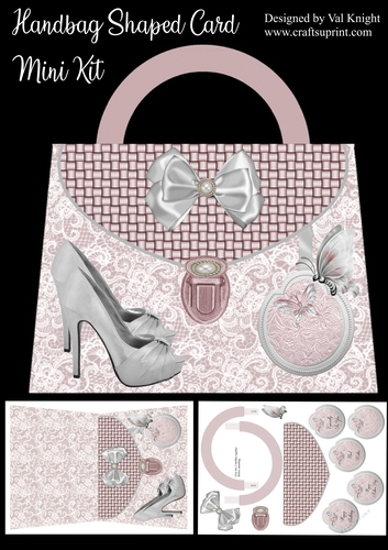 Lace Handbag with shoes - Shaped Card Mini Kit