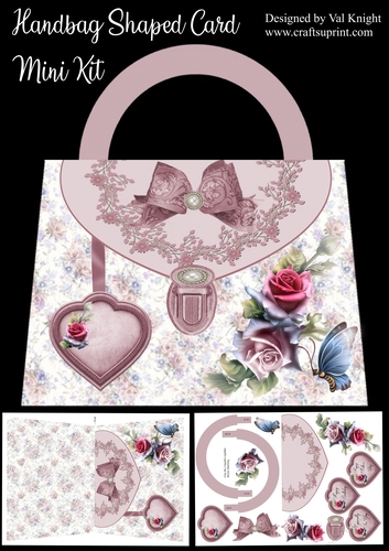 Floral Handbag Shaped Card Mini Kit