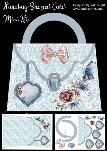 Floral and Lace Handbag Shaped Card Mini Kit