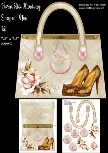 Gold Silk Handbag Shaped Card Mini Kit