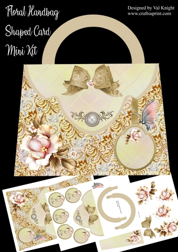 Floral Handbag Shaped Card Mini Kit
