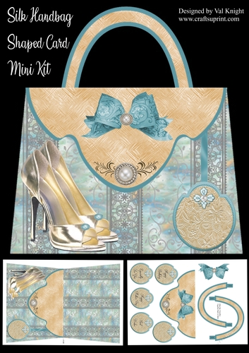 Silk Striped Handbag Shaped Card Mini Kit