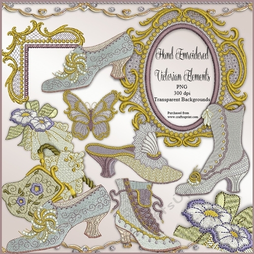 Beautiful Silk Embroidered Victorian Embelishments
