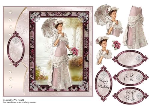 Lovely Edwardian Elegance Card Front With Decoupage