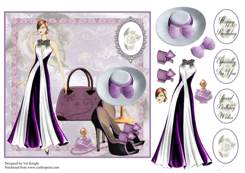 Fashionista Card Front With Decoupage