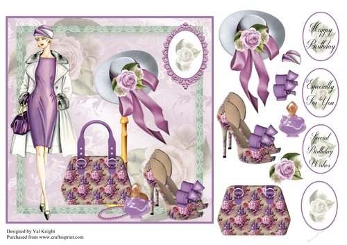Fashion Card Front With Decoupage