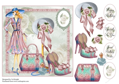 Fashion Card Front 3 With Decoupage