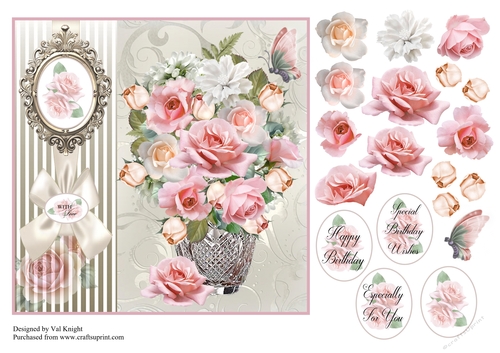 Pink Rose Summer Vase