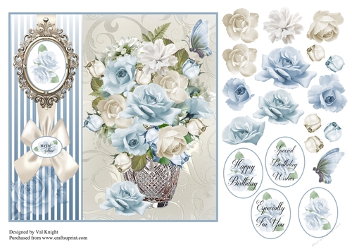 Blue Rose Summer Vase