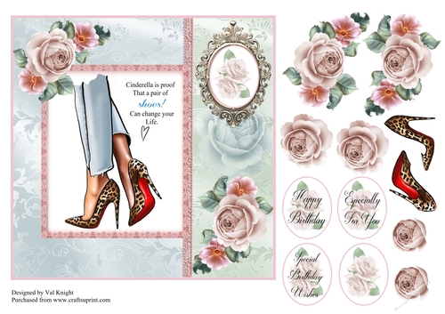 Cinderella is proof card front with decoupage