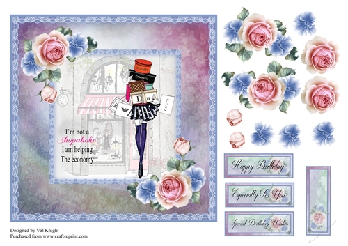 Humourous Card Front - Im not a shopaholic