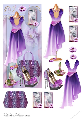 Fashionista DL Card Front With Decoupage
