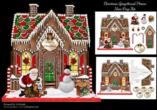 Christmas Shaped Gingerbread House Mini Page Kit