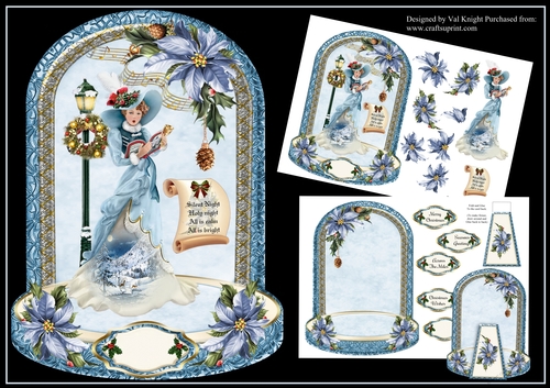 Christmas Silent Night Caroler Mini Page Kit