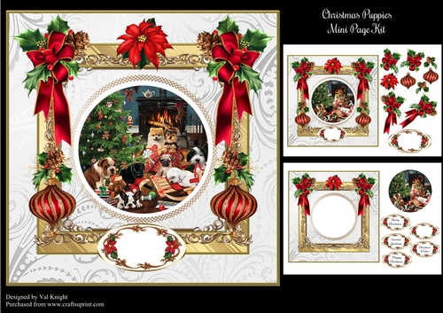 Christmas Puppies Mini Page Kit