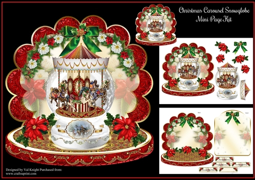 Christmas Carousel Snowglobe Shaped Mini Page Kit