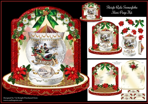 Christmas Sleigh Ride Snowglobe Mini Page Kit