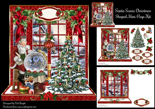Santa Scenic Christmas Mini Page Kit