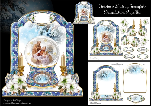 Nativity Snowglobe Shaped Mini Page Kit