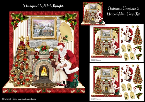 Christmas Fireplace 2 Mini Page Kit