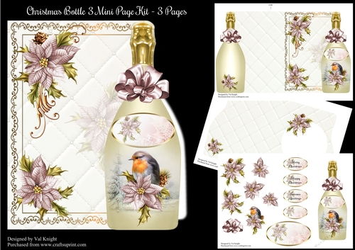 Christmas Bottle Shaped Mini Page Kit