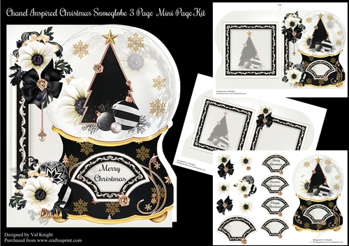 Chanel Inspired Christmas Snowglobe Shaped Mini Page Kit