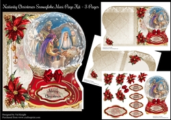 Nativity Christmas Snowglobe Shaped Mini Page Kit