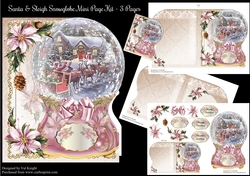 Santa & Sleigh Snowglobe Shaped Mini Page Kit
