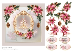 Gilded Christmas Tree Card Front With Decoupage