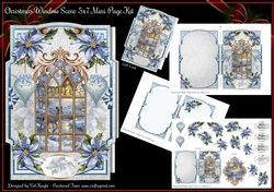 Christmas Window Scene - Shaped 5x7 Mini Page Kit