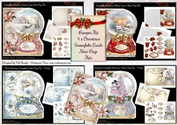 Bumper Kit  of 4 Christmas Snowglobe Shaped Collection of Cards