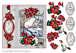 Winter Scene Christmas Card Front With Decoupage