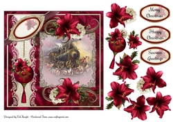 Santa Express Card Front With Decoupage
