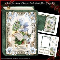 A Blue Christmas 5x7 Shaped Book Mini Page Kit