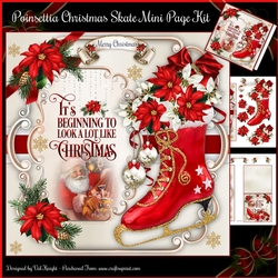 Poinsettia Christmas Skate Mini Page Kit