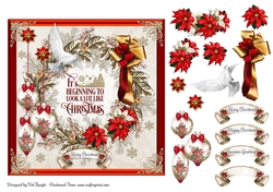Christmas Wreath Card Front With Decoupage