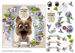 Lordy Lordy Look Whos 70 Card Front With Decoupage