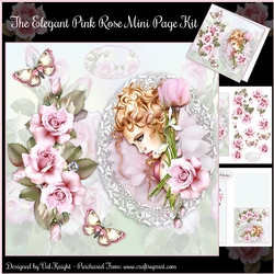 The Elegant Pink Rose Mini Page Kit