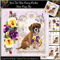 Just For You Pansy Basket Mini Page Kit
