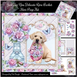 Just For You Delicate Rose Basket Mini Page Kit